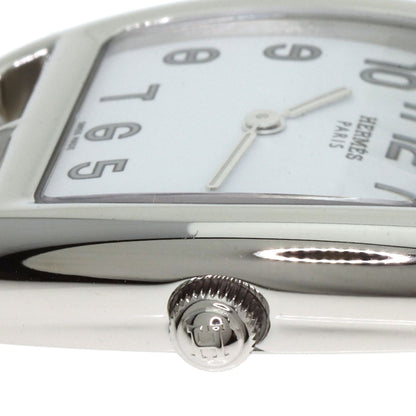 HERMES Cape Cod Tonneau Watches CT1.210 Stainless Steel/Leather Ladies