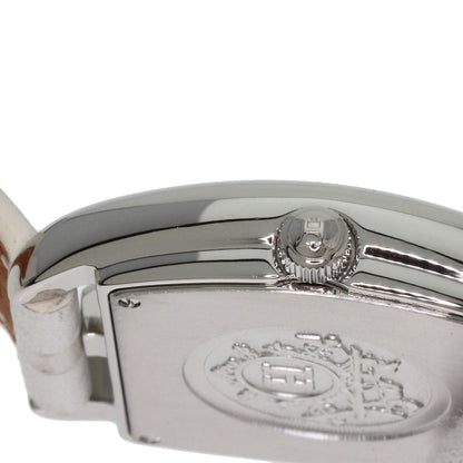 HERMES Cape Cod Tonneau Watches CT1.210 Stainless Steel/Leather Ladies