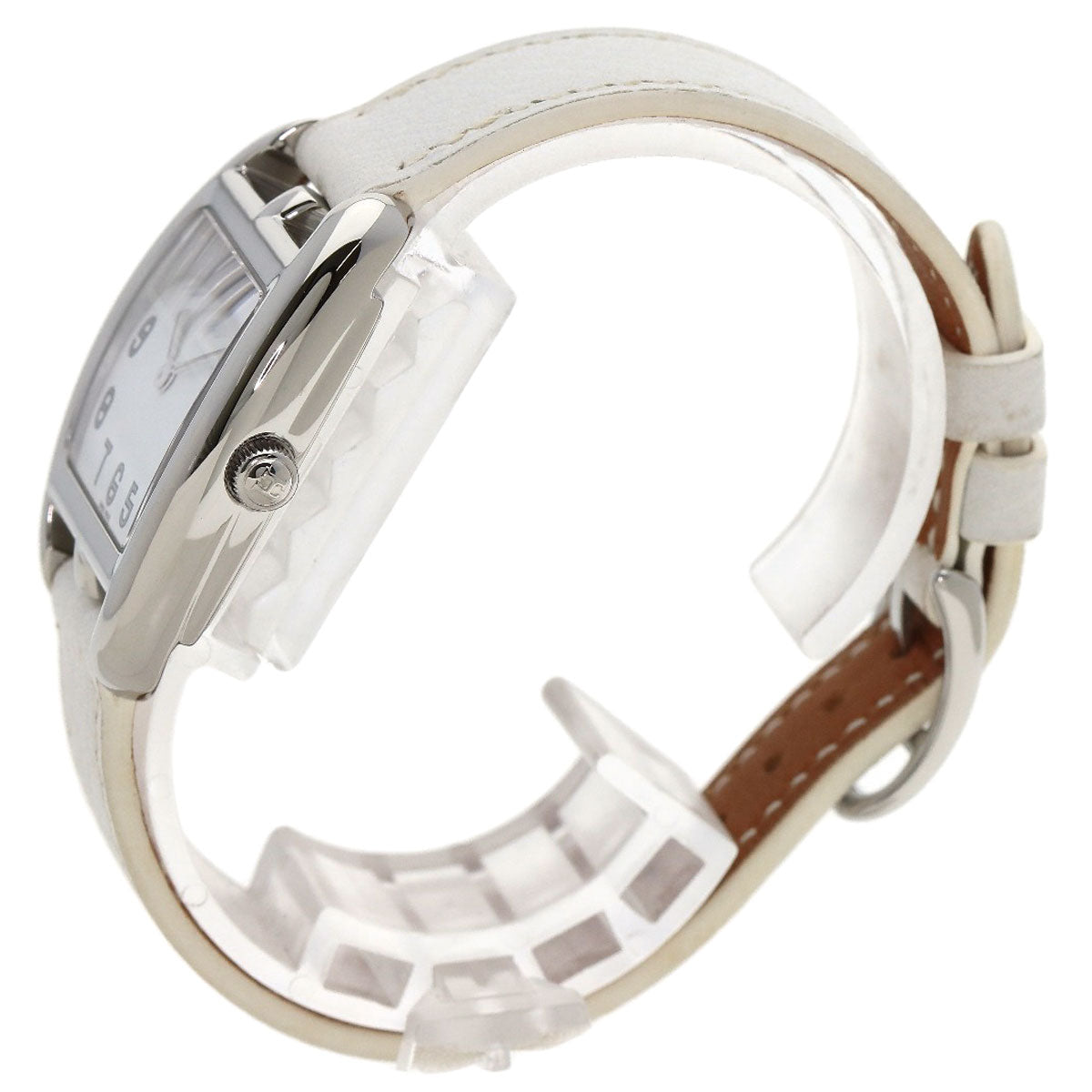 HERMES Cape Cod Tonneau Watches CT1.210 Stainless Steel/Leather Ladies