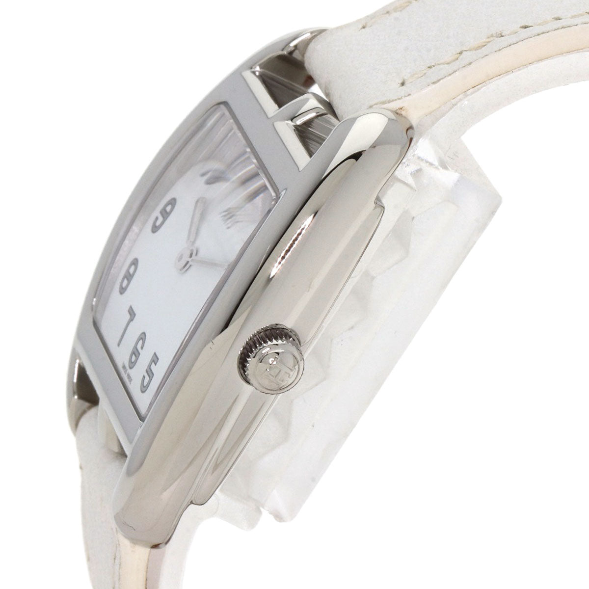 HERMES Cape Cod Tonneau Watches CT1.210 Stainless Steel/Leather Ladies