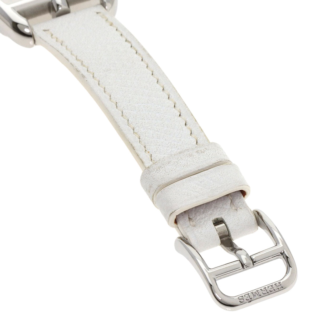 HERMES Cape Cod Tonneau Watches CT1.210 Stainless Steel/Leather Ladies