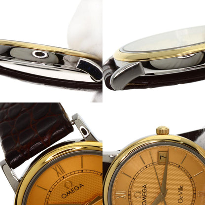 OMEGA De Ville Prestige Watches Gold Plated/Leather mens