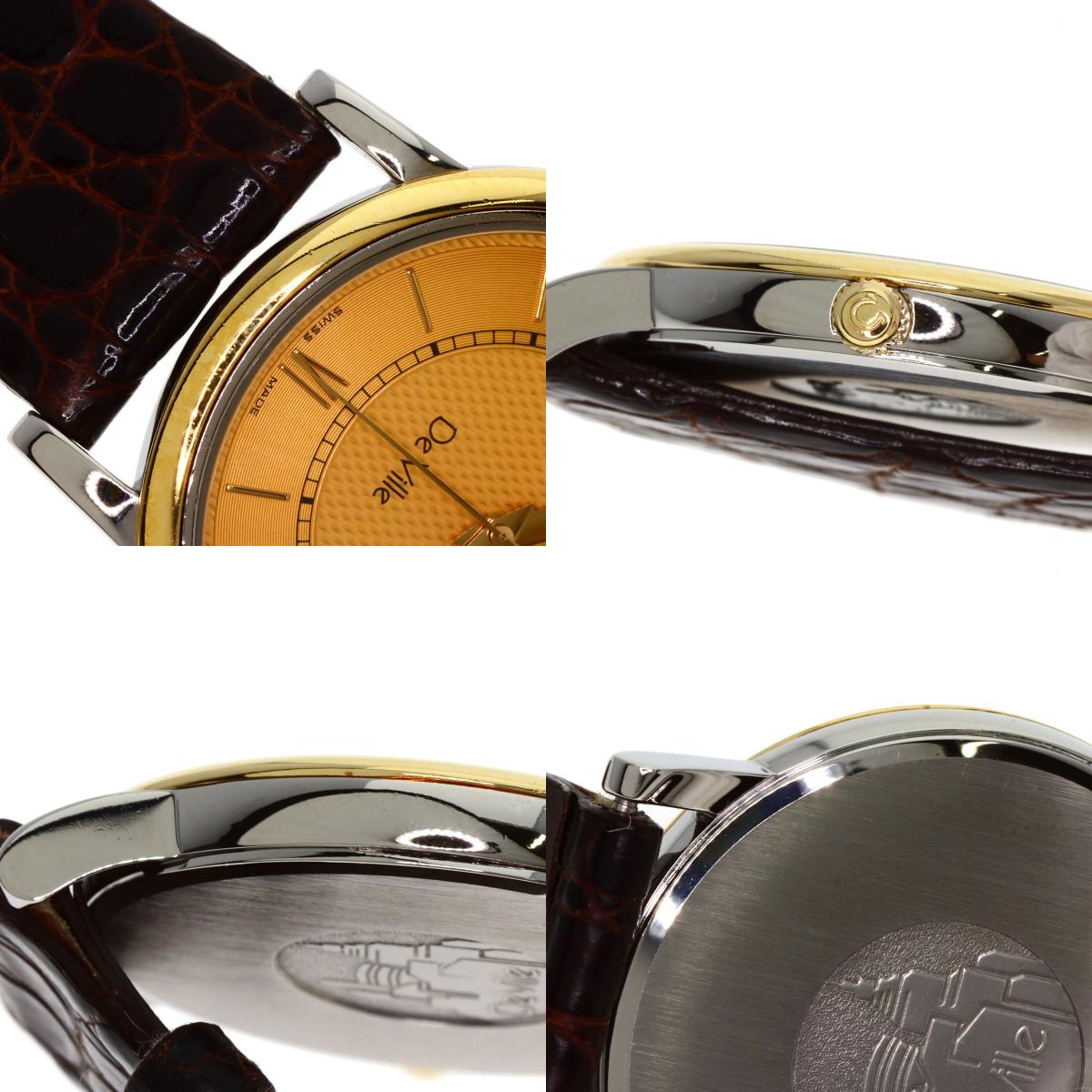 OMEGA De Ville Prestige Watches Gold Plated/Leather mens