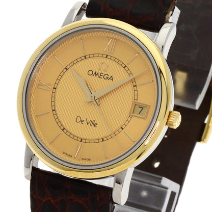 OMEGA De Ville Prestige Watches Gold Plated/Leather mens