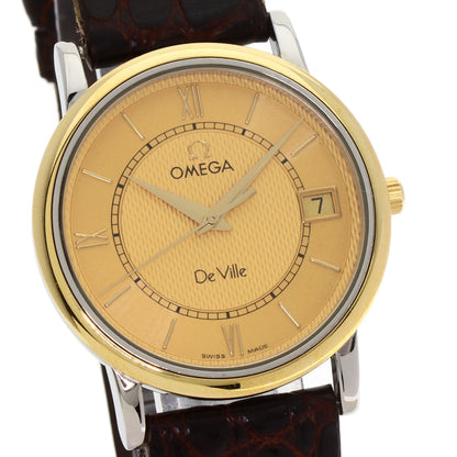 OMEGA De Ville Prestige Watches Gold Plated/Leather mens