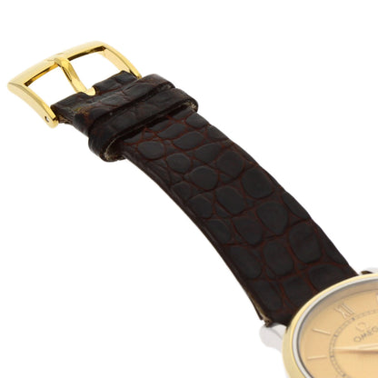 OMEGA De Ville Prestige Watches Gold Plated/Leather mens