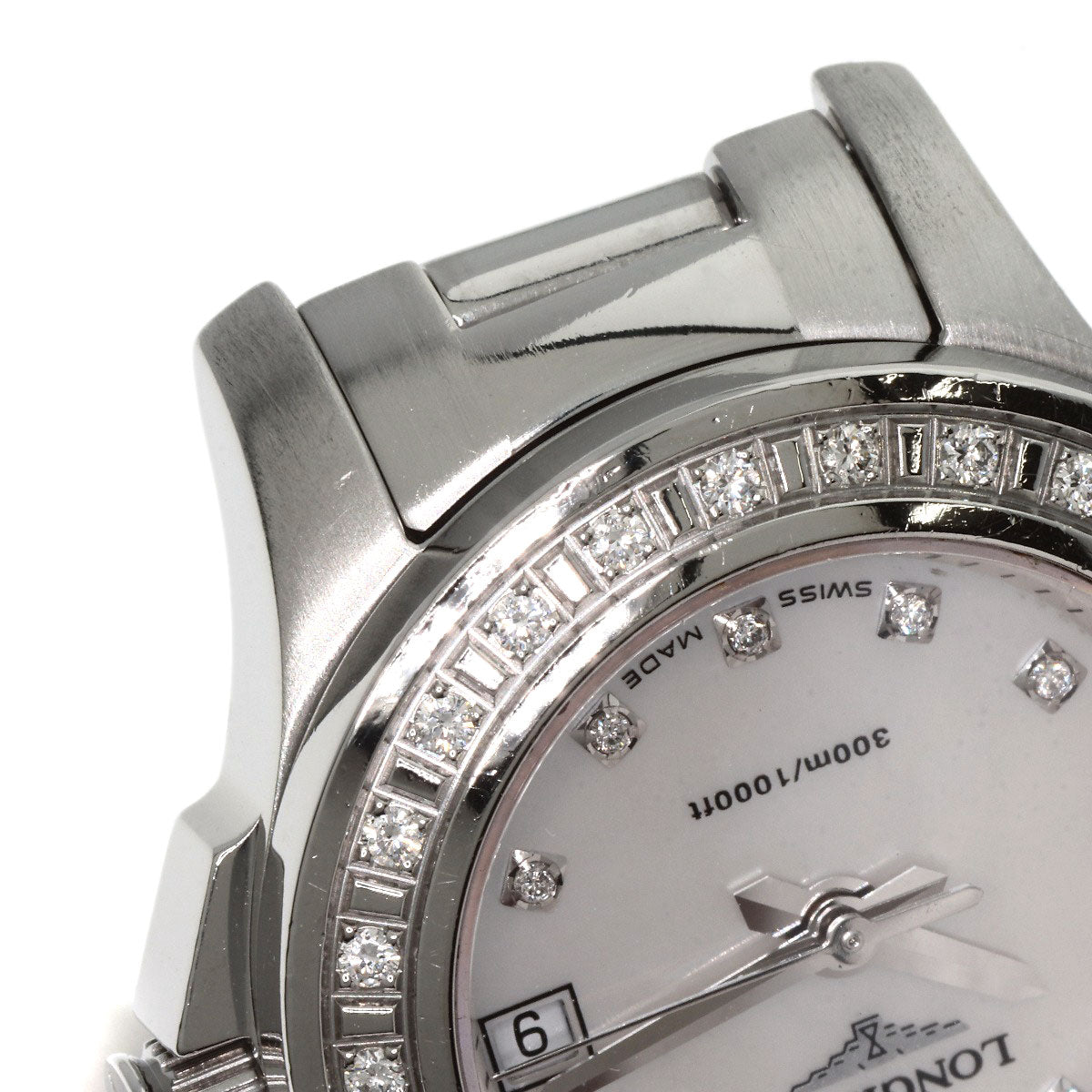 LONGINES HydroConquest 11P Bezel Diamond Watches L3.158.0 Stainless Steel/Stainless Steel Ladies