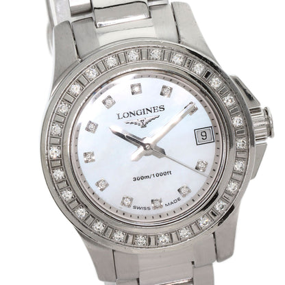 LONGINES HydroConquest 11P Bezel Diamond Watches L3.158.0 Stainless Steel/Stainless Steel Ladies