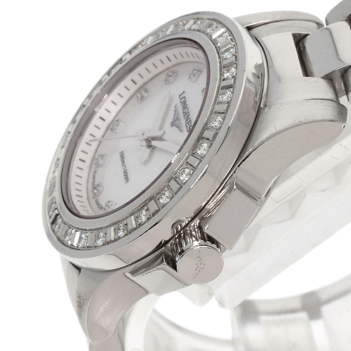 LONGINES HydroConquest 11P Bezel Diamond Watches L3.158.0 Stainless Steel/Stainless Steel Ladies