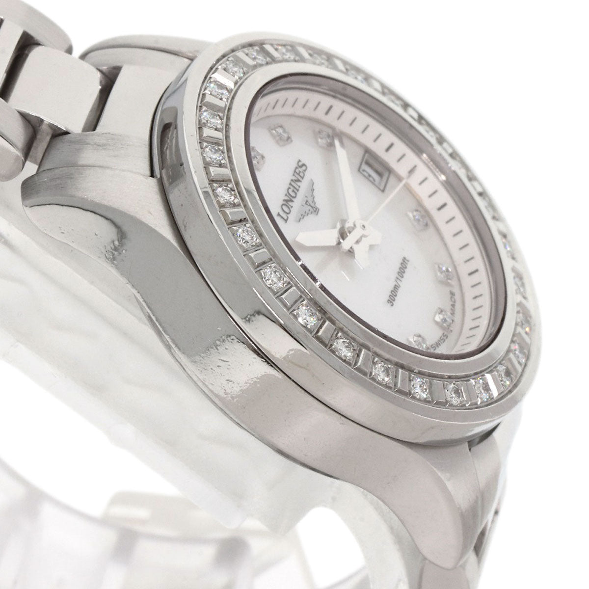 LONGINES HydroConquest 11P Bezel Diamond Watches L3.158.0 Stainless Steel/Stainless Steel Ladies