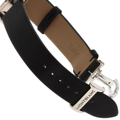 MONTBLANC Star Diamond Black Shell Watches 101642 K18 White Gold/Satin x Leather mens
