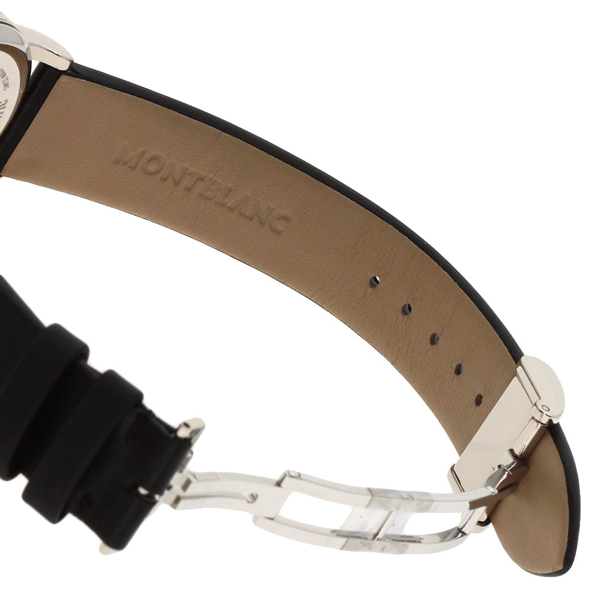MONTBLANC Star Diamond Black Shell Watches 101642 K18 White Gold/Satin x Leather mens