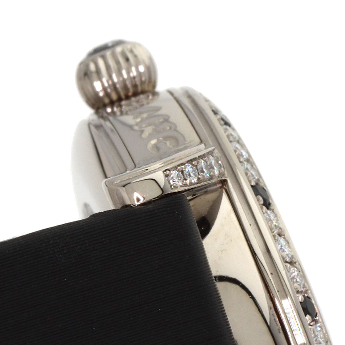 MONTBLANC Star Diamond Black Shell Watches 101642 K18 White Gold/Satin x Leather mens