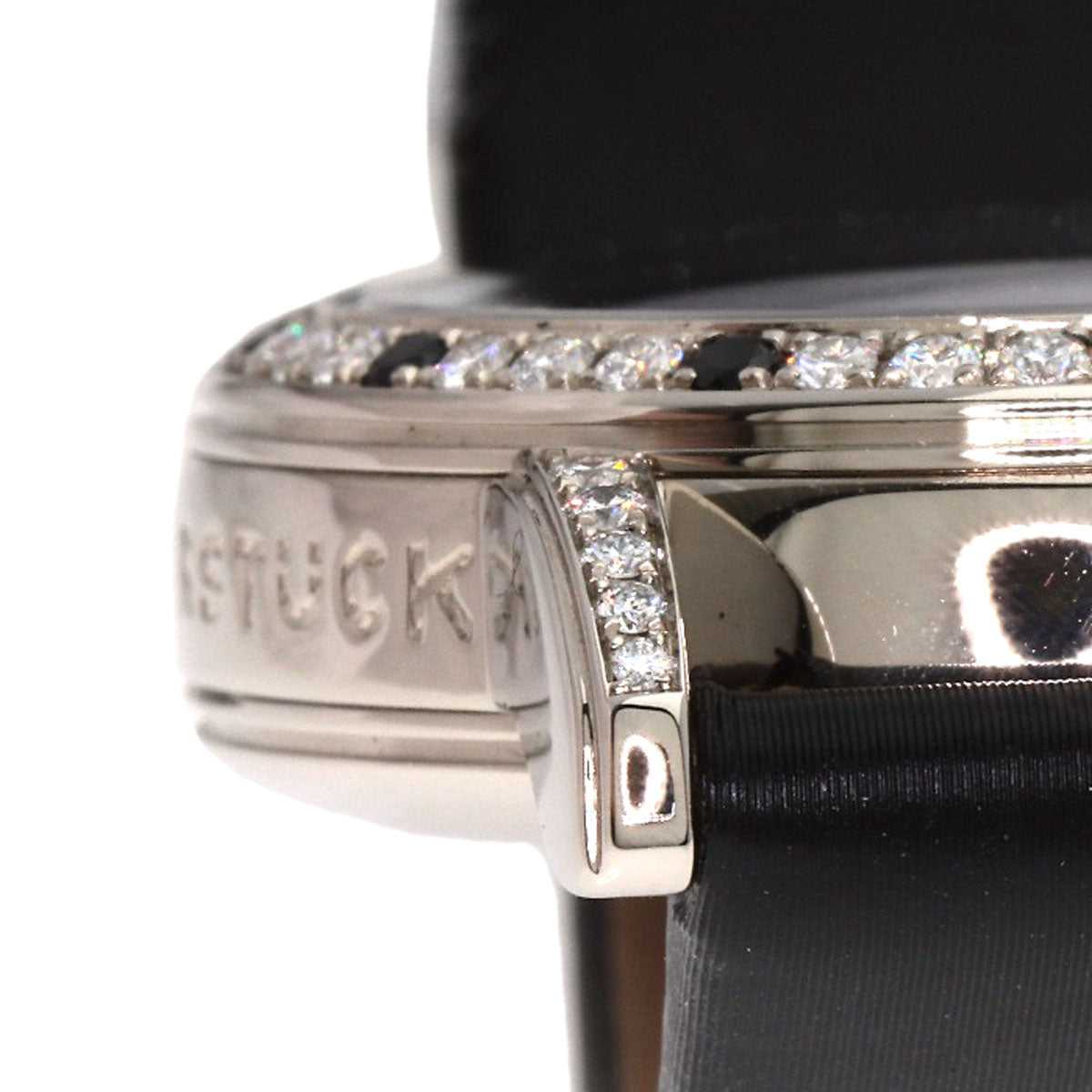 MONTBLANC Star Diamond Black Shell Watches 101642 K18 White Gold/Satin x Leather mens