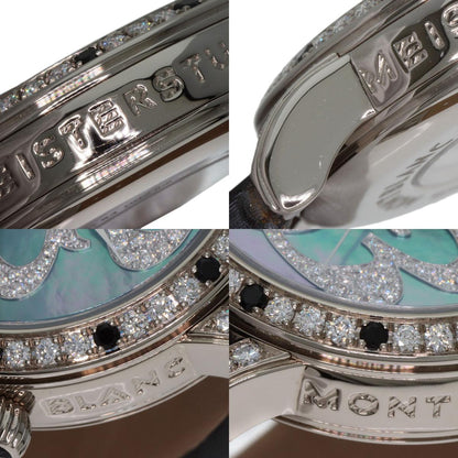 MONTBLANC Star Diamond Black Shell Watches 101642 K18 White Gold/Satin x Leather mens