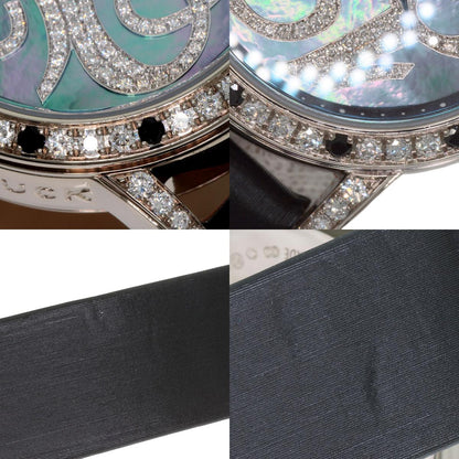 MONTBLANC Star Diamond Black Shell Watches 101642 K18 White Gold/Satin x Leather mens