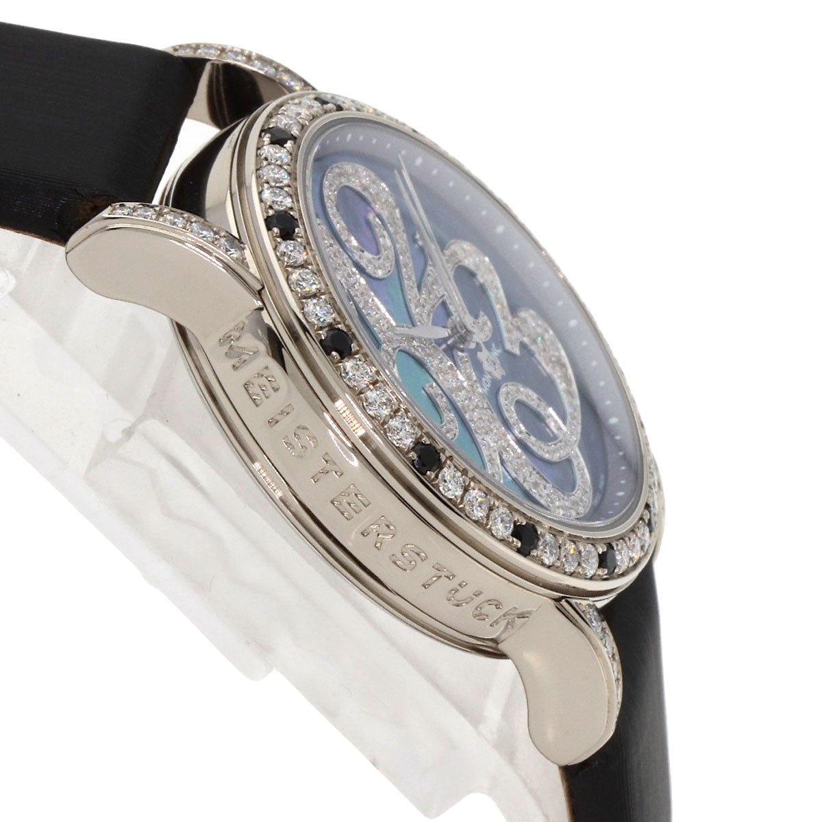 MONTBLANC Star Diamond Black Shell Watches 101642 K18 White Gold/Satin x Leather mens