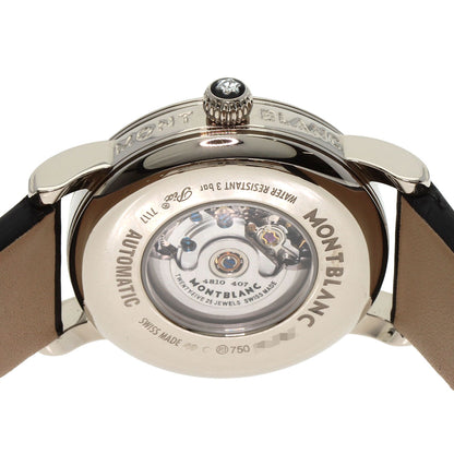 MONTBLANC Star Diamond Black Shell Watches 101642 K18 White Gold/Satin x Leather mens