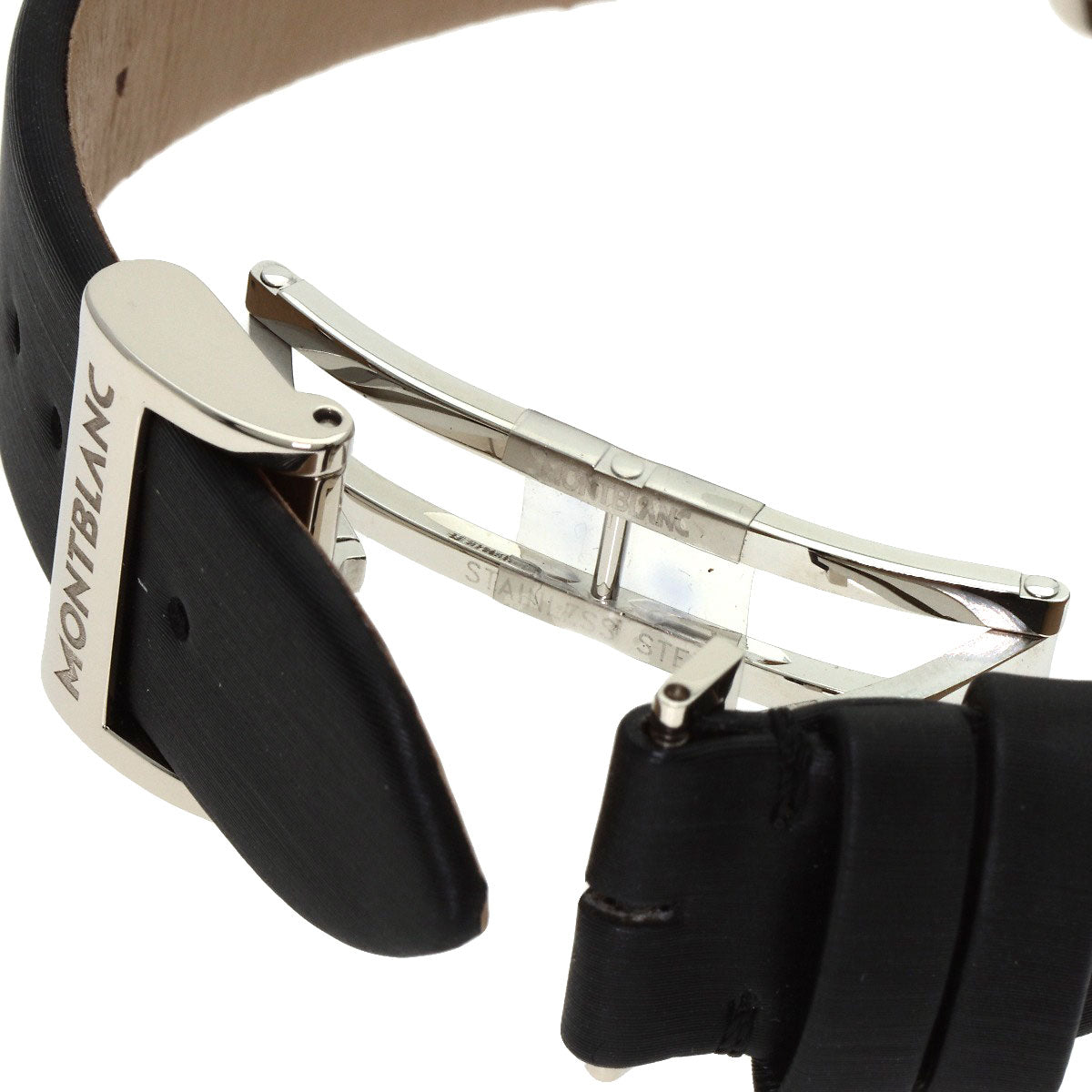 MONTBLANC Star Diamond Black Shell Watches 101642 K18 White Gold/Satin x Leather mens