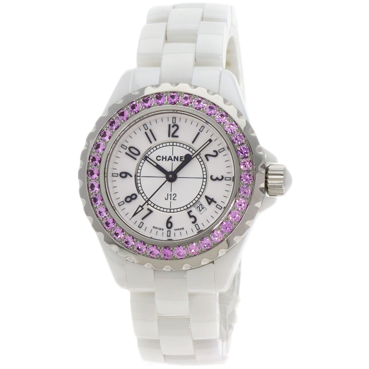 CHANEL J12 1.3" Pink Sapphire Watches H1181 Ceramic/Ceramic Ladies