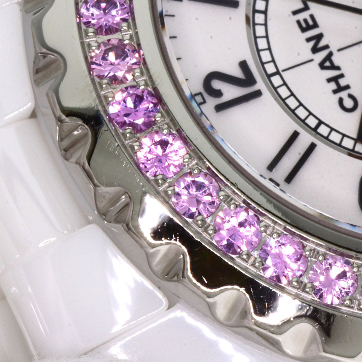 CHANEL J12 1.3" Pink Sapphire Watches H1181 Ceramic/Ceramic Ladies