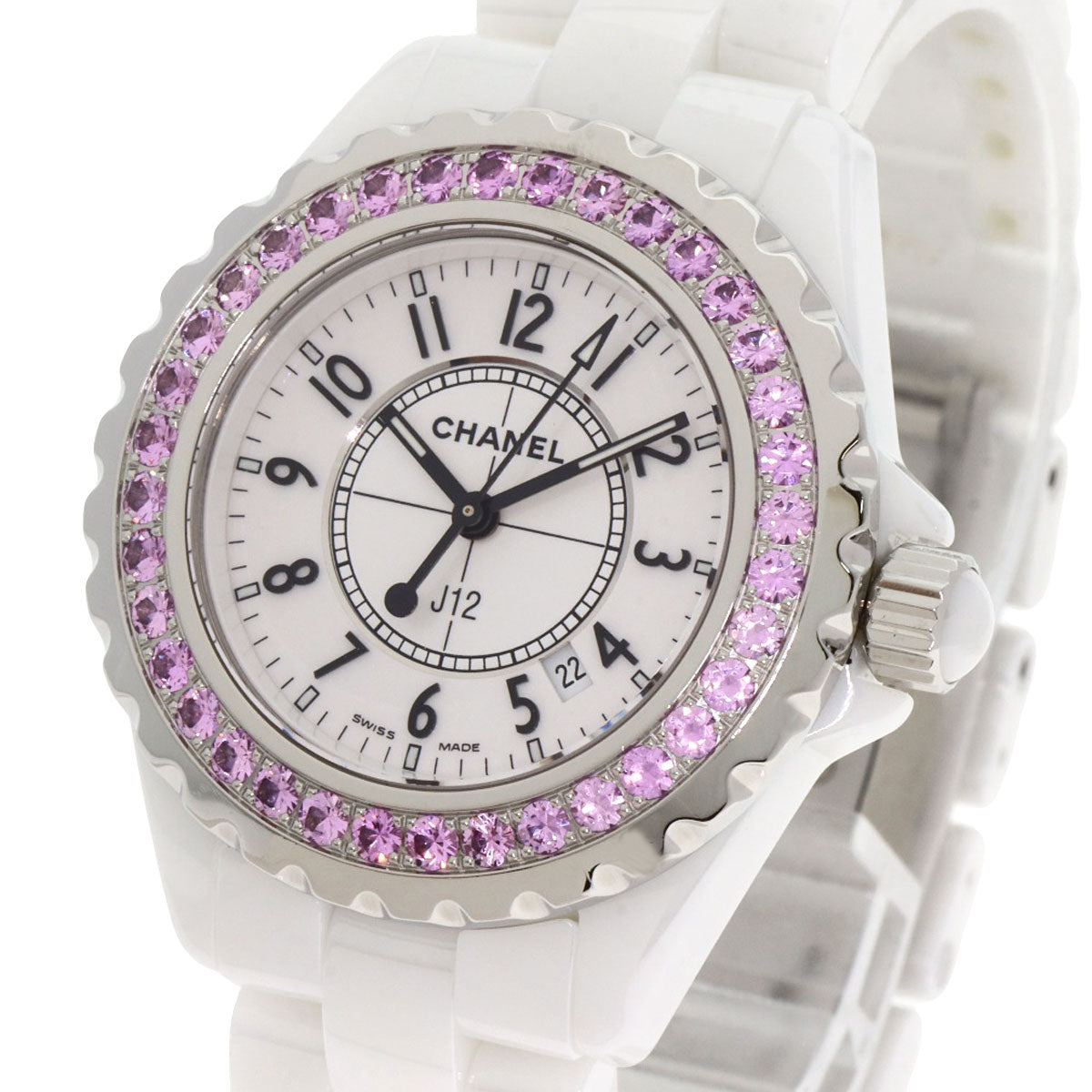 CHANEL J12 1.3" Pink Sapphire Watches H1181 Ceramic/Ceramic Ladies