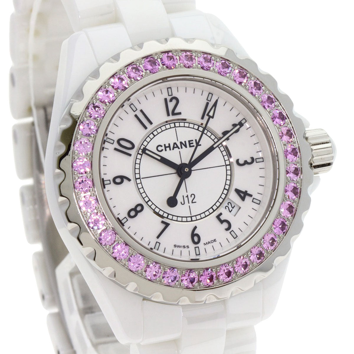 CHANEL J12 1.3" Pink Sapphire Watches H1181 Ceramic/Ceramic Ladies