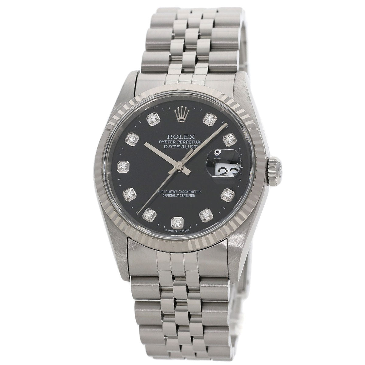 ROLEX DATEJUST 10P Diamond Watches 16234G Stainless Steel/Stainless Steel mens