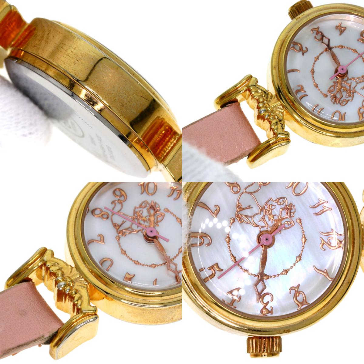 Disney Marie the Aristocats Watches TDSJ00258 Gold Plated/Leather Ladies