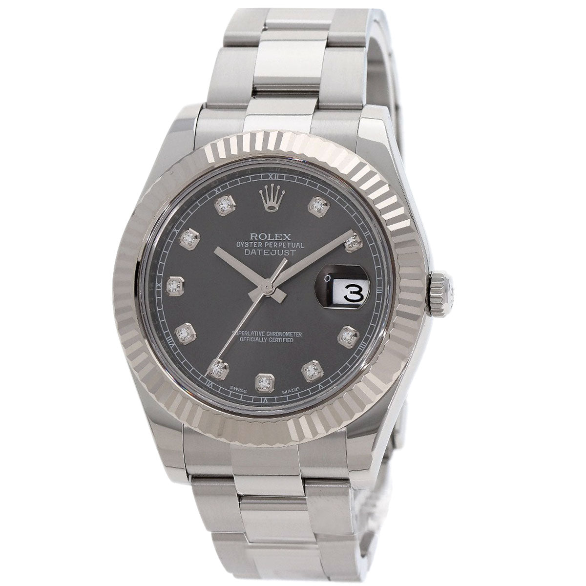 ROLEX Datejust 2 10P Diamond Watches 116334G Stainless Steel/Stainless Steel mens