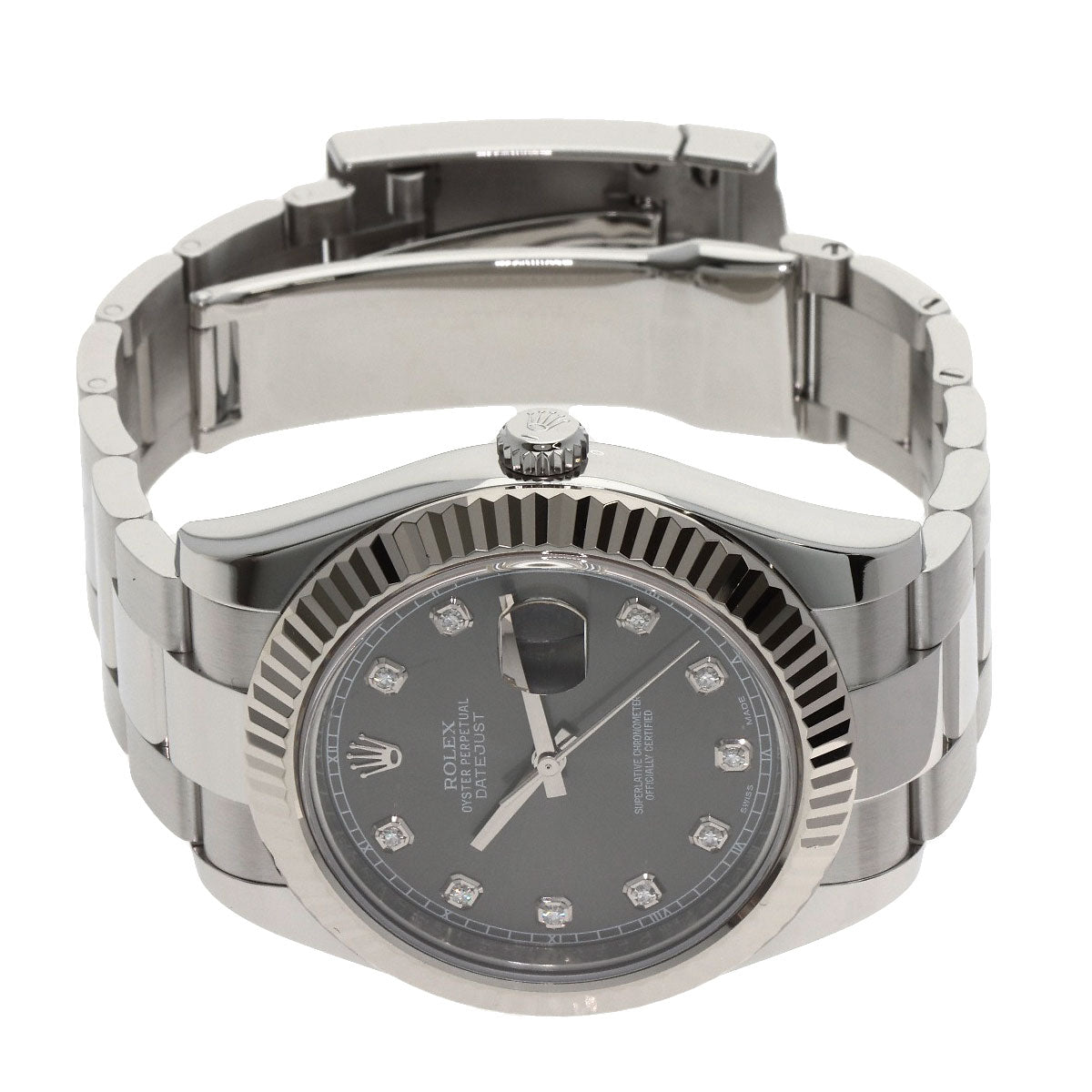 ROLEX Datejust 2 10P Diamond Watches 116334G Stainless Steel/Stainless Steel mens