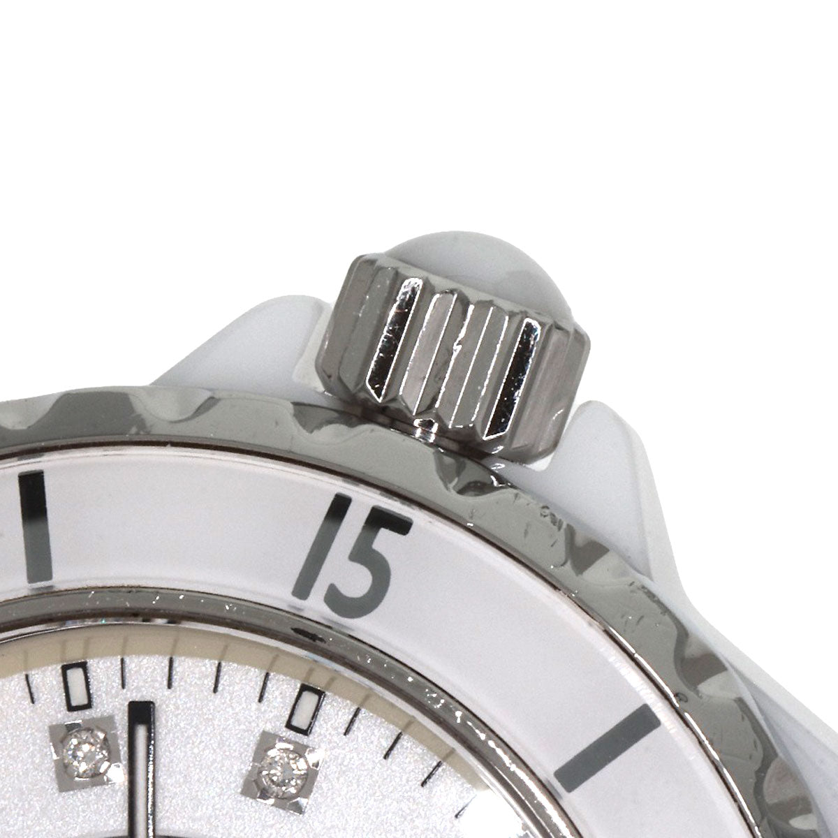 CHANEL J12 1.3" 12P Diamond Watches H1628 Ceramic/Ceramic Ladies