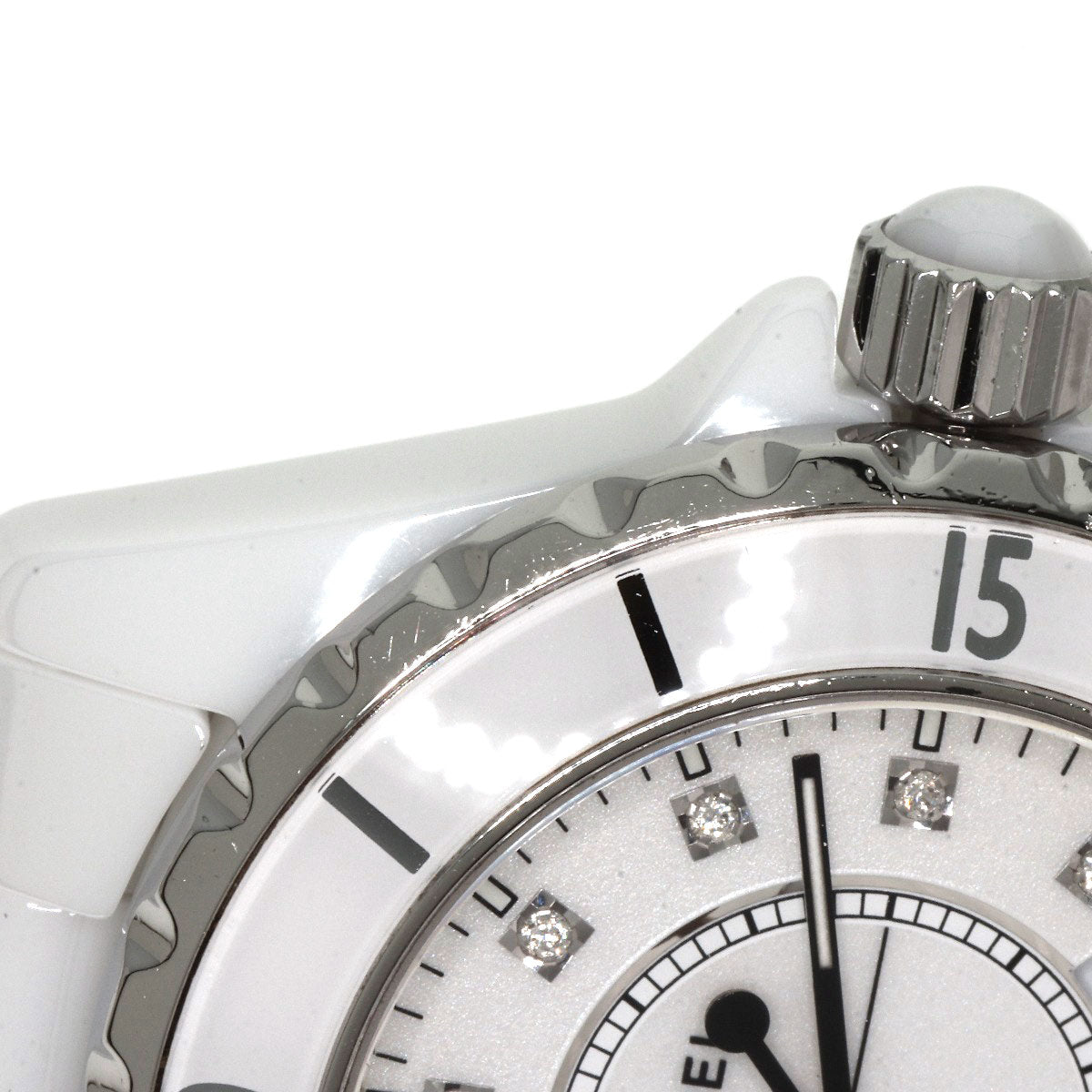 CHANEL J12 1.3" 12P Diamond Watches H1628 Ceramic/Ceramic Ladies