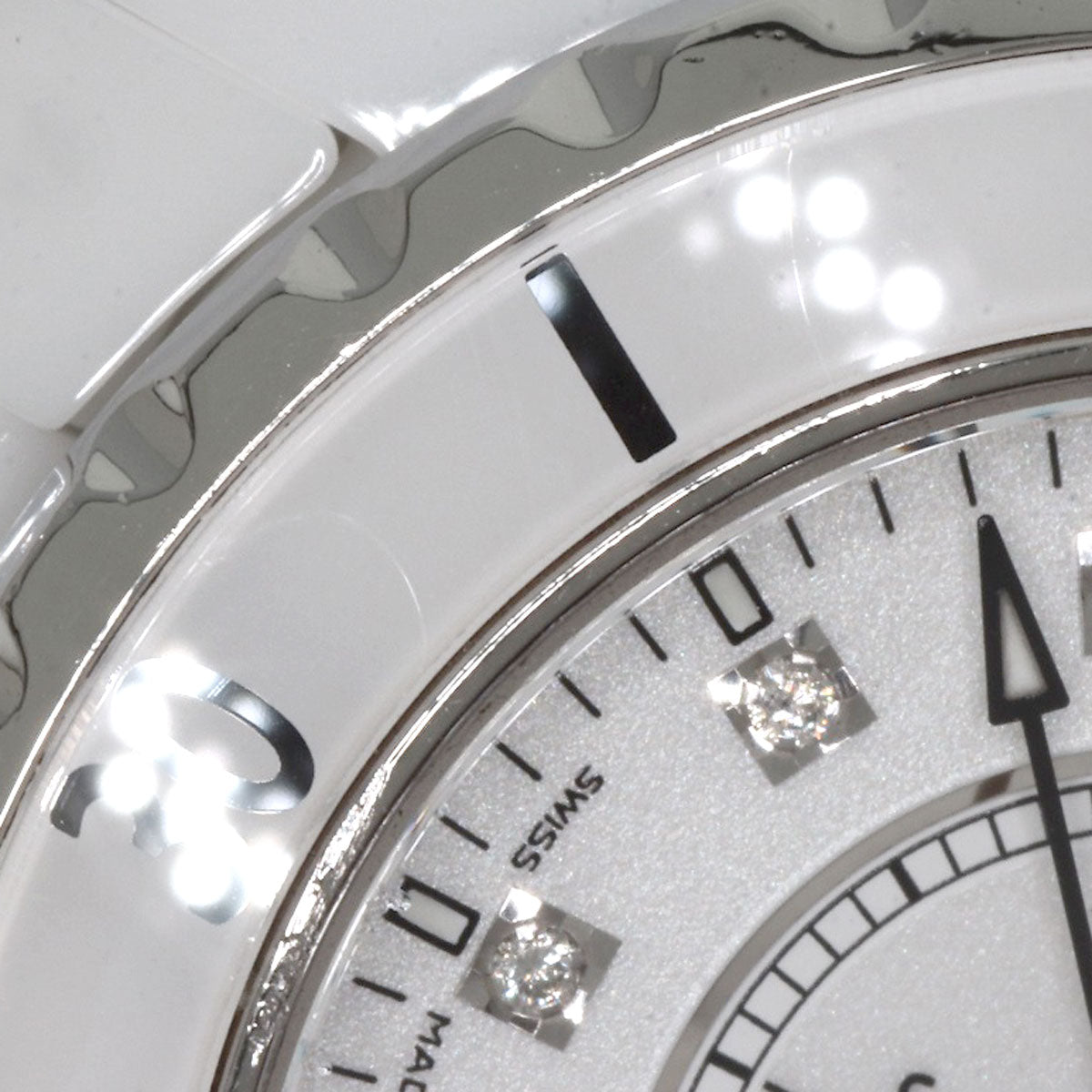 CHANEL J12 1.3" 12P Diamond Watches H1628 Ceramic/Ceramic Ladies