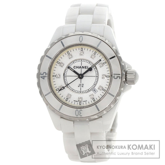 CHANEL J12 1.3" 12P Diamond Watches H1628 Ceramic/Ceramic Ladies