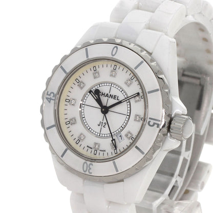 CHANEL J12 1.3" 12P Diamond Watches H1628 Ceramic/Ceramic Ladies
