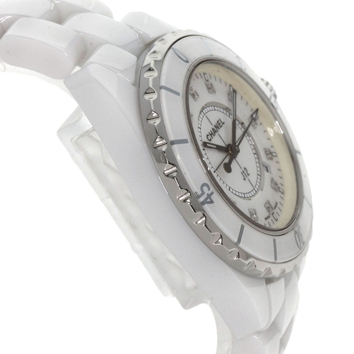 CHANEL J12 1.3" 12P Diamond Watches H1628 Ceramic/Ceramic Ladies