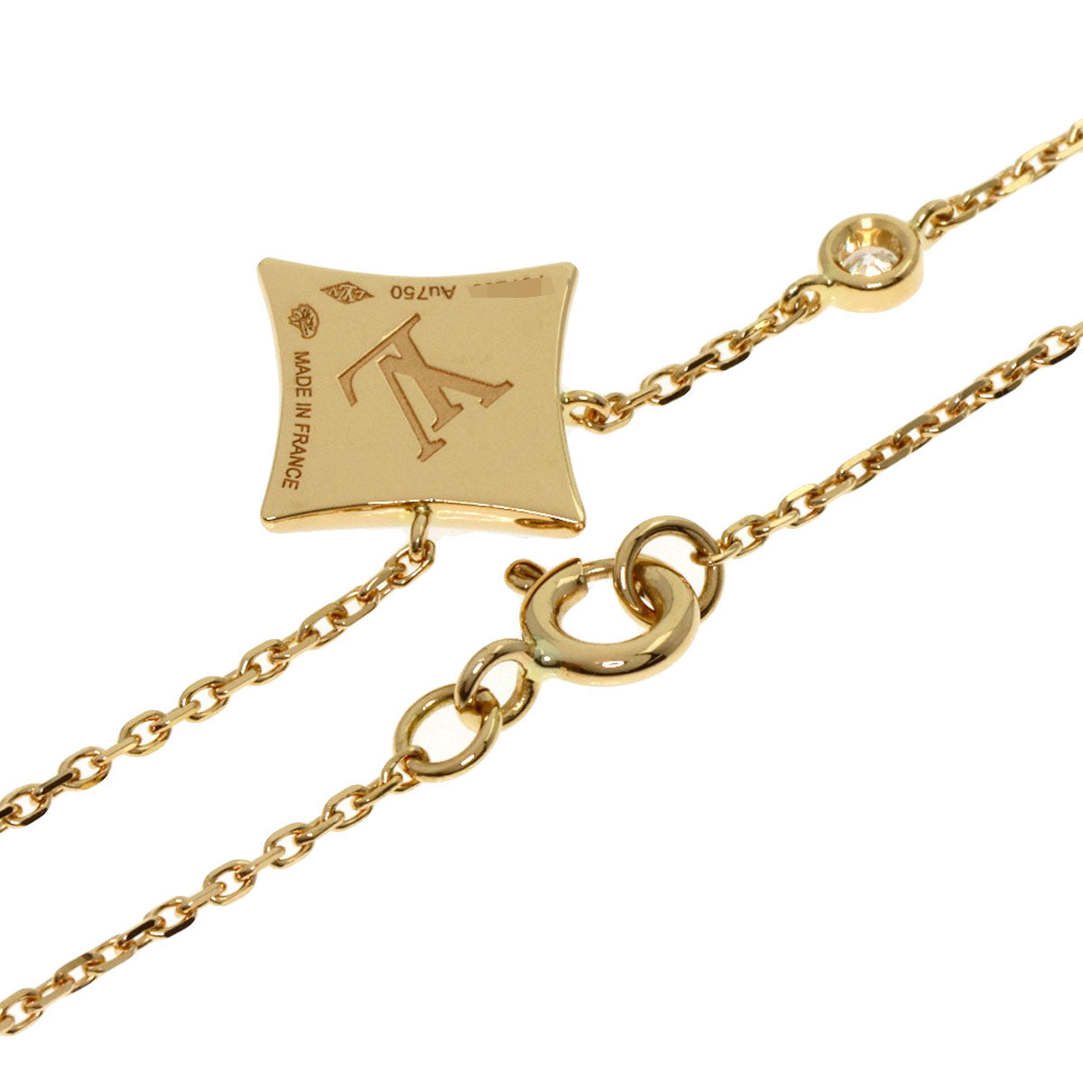 LOUIS VUITTON Pendant Star Blossom BB Onyx Diamond Necklace K18 Yellow Gold Ladies [Used]