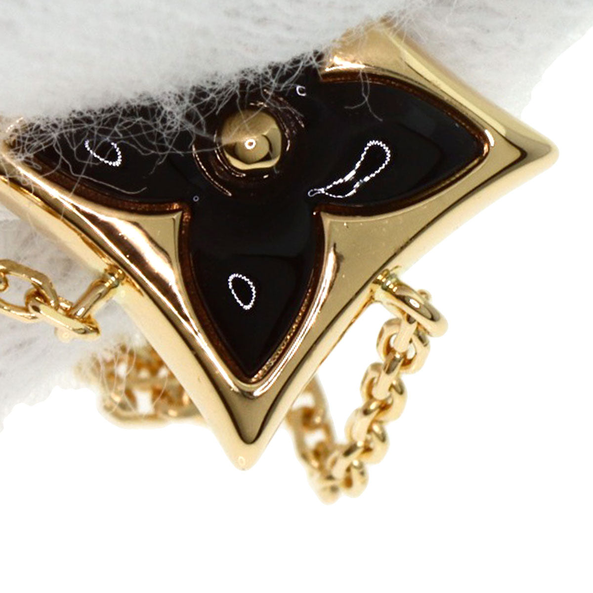 LOUIS VUITTON Pendant Star Blossom BB Onyx Diamond Necklace K18 Yellow Gold Ladies [Used]