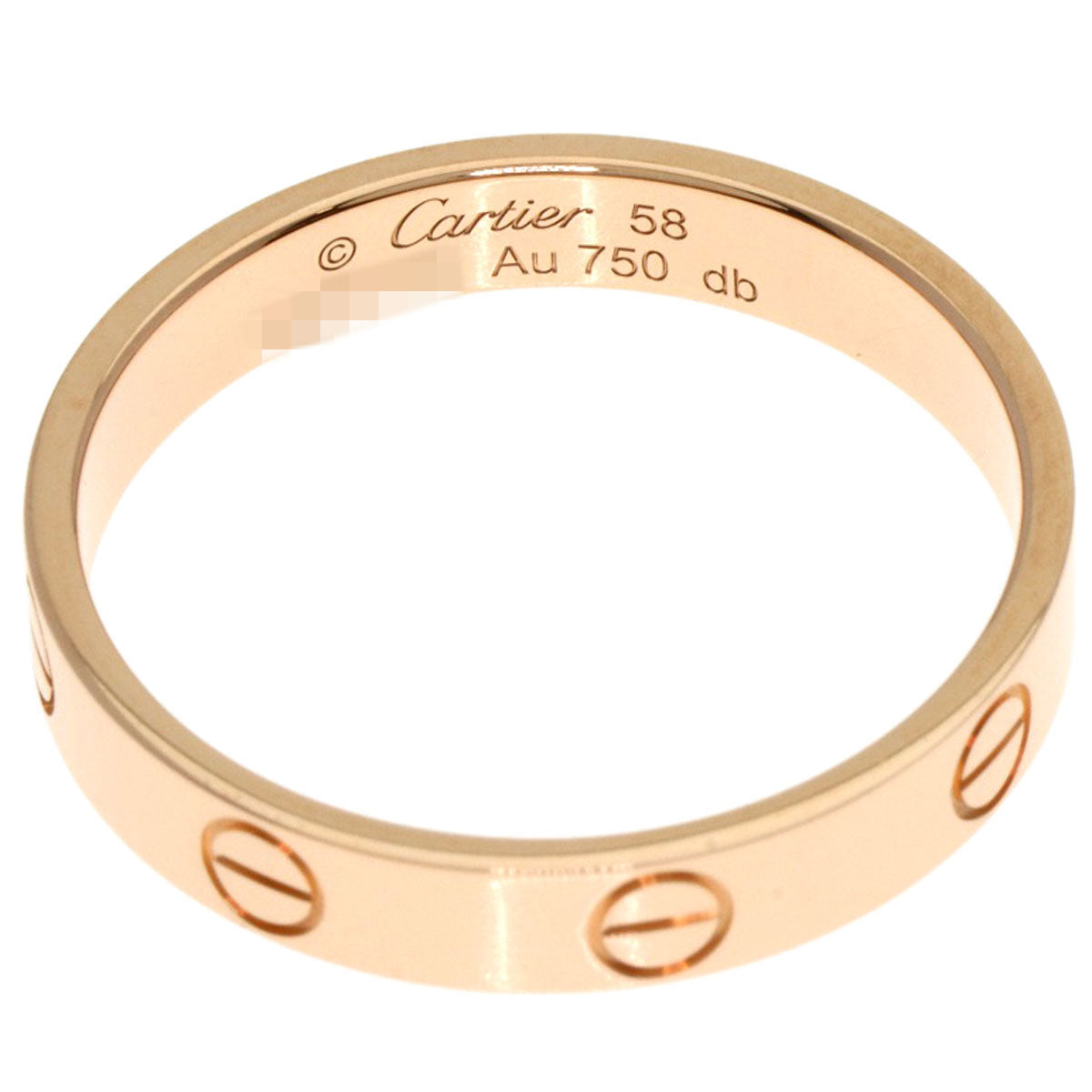 CARTIER mini love ring #58 Ring K18 Pink Gold Ladies [Used]
