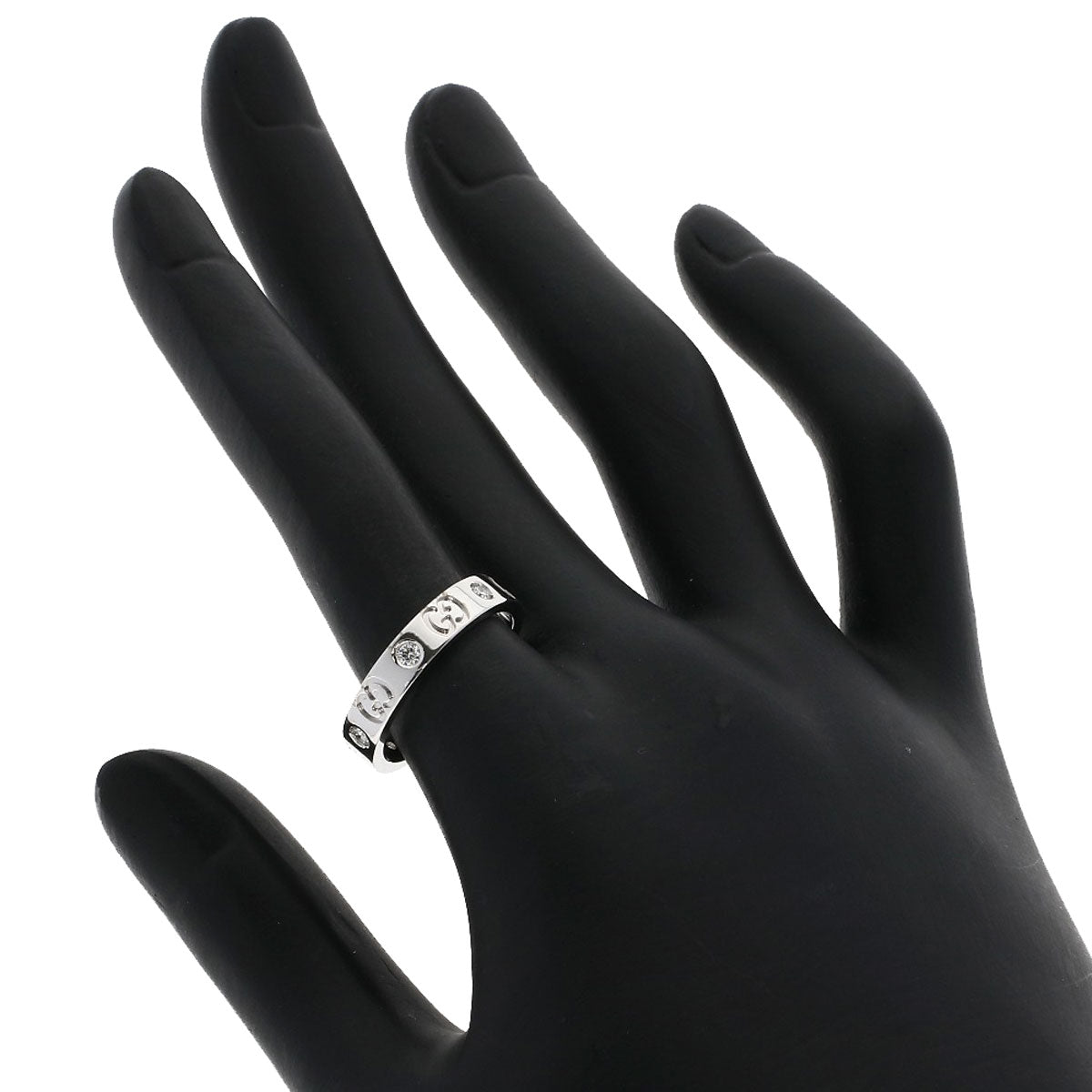 GUCCI Icon 6P Diamond #13 Ring K18 White Gold Ladies [Used]