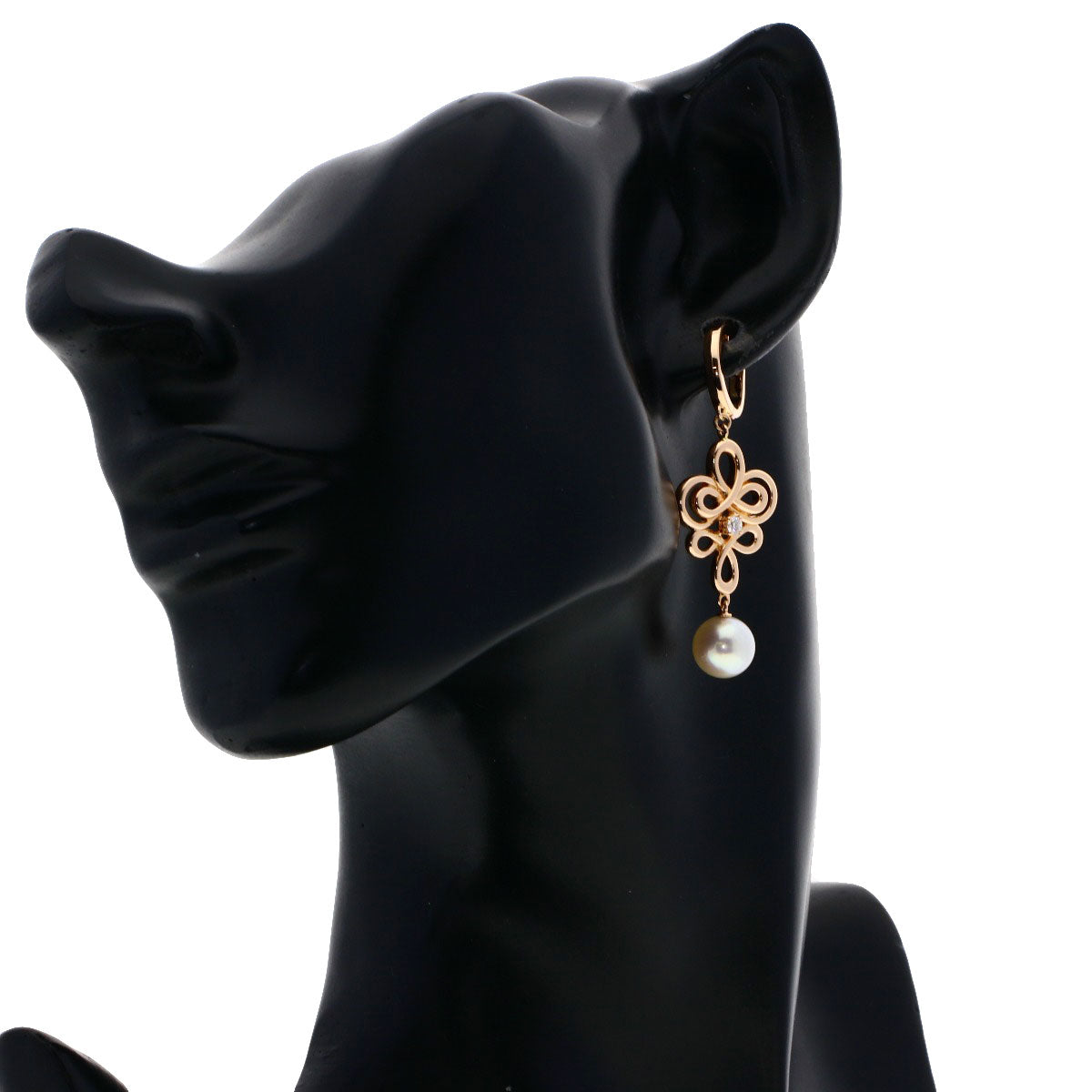 MIKIMOTO Akoya Pearl Pearl Diamond earring K18 Pink Gold Ladies [Used]