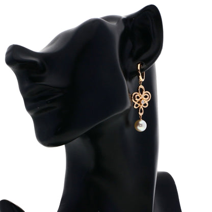 MIKIMOTO Akoya Pearl Pearl Diamond earring K18 Pink Gold Ladies [Used]