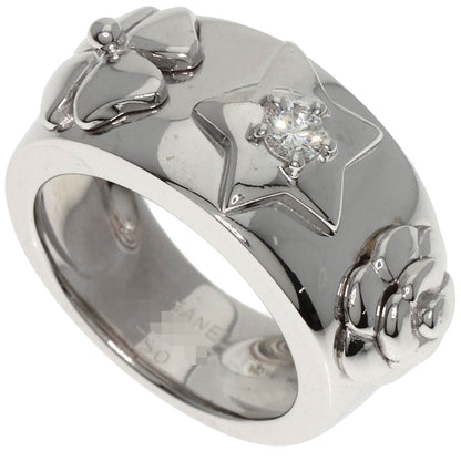 CHANEL Three Symbols 1P Diamond Ring K18 White Gold Ladies [Used]