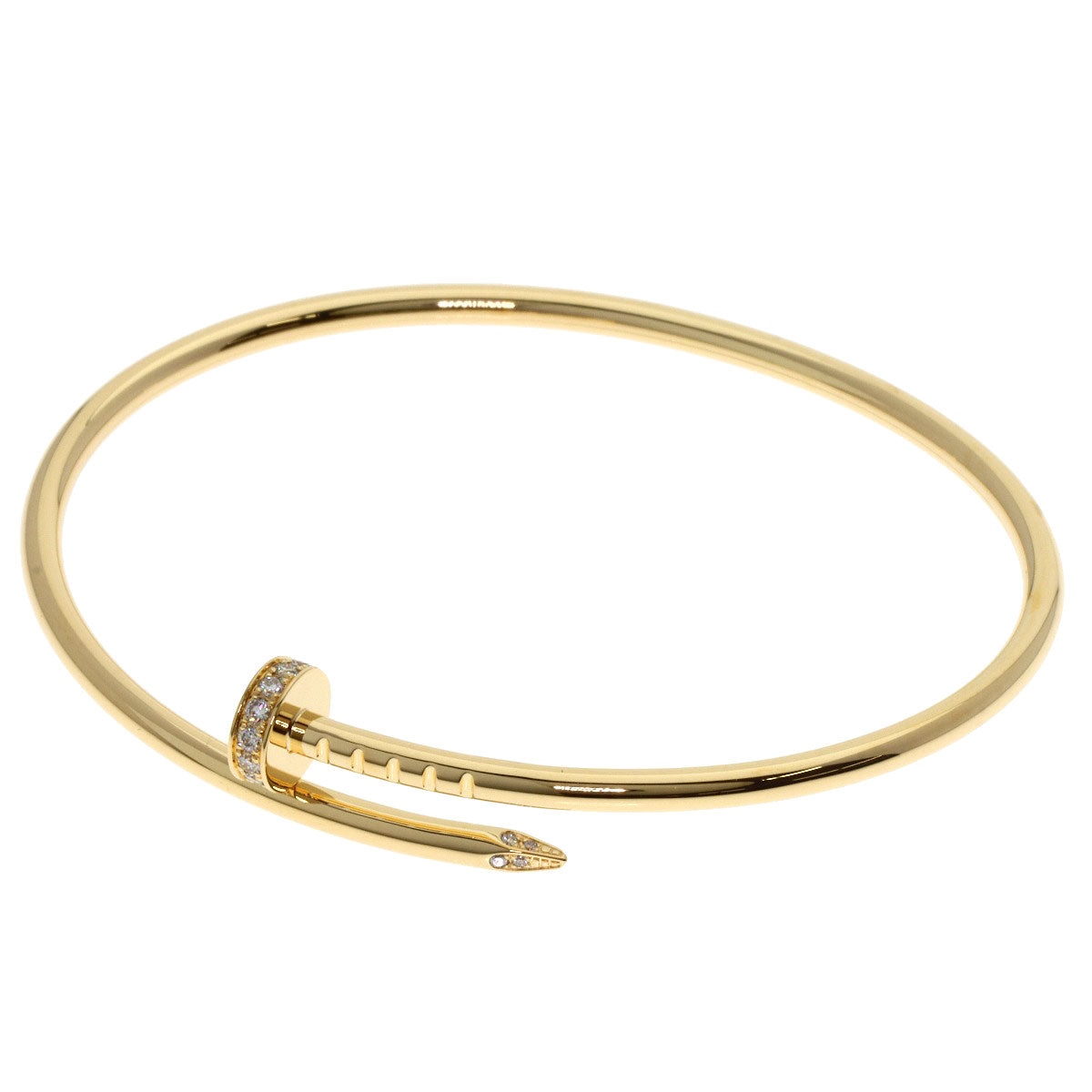 CARTIER Juste Uncre SM Diamond #16 Bracelet K18 Yellow Gold Ladies [Used]