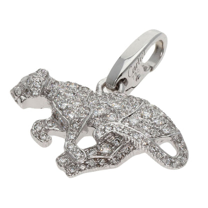 CARTIER   PANTHERE Pav? Diamond Charm Pendant top  K18 White Gold Ladies [Used]