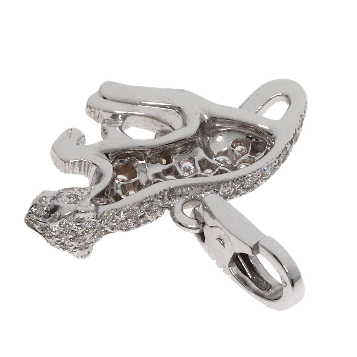CARTIER   PANTHERE Pav? Diamond Charm Pendant top  K18 White Gold Ladies [Used]