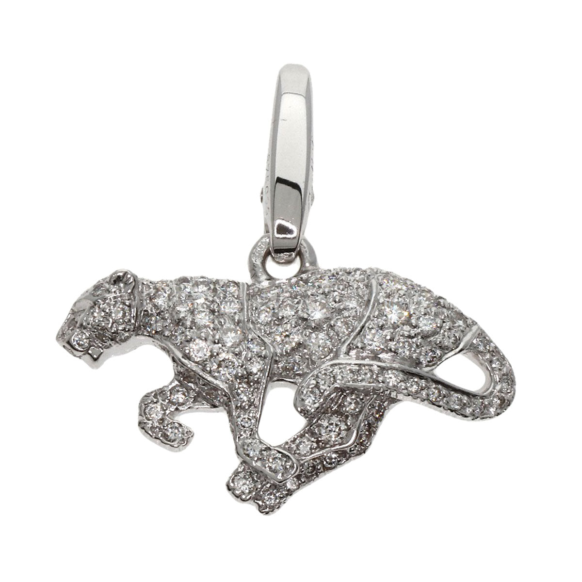 CARTIER   PANTHERE Pav? Diamond Charm Pendant top  K18 White Gold Ladies [Used]