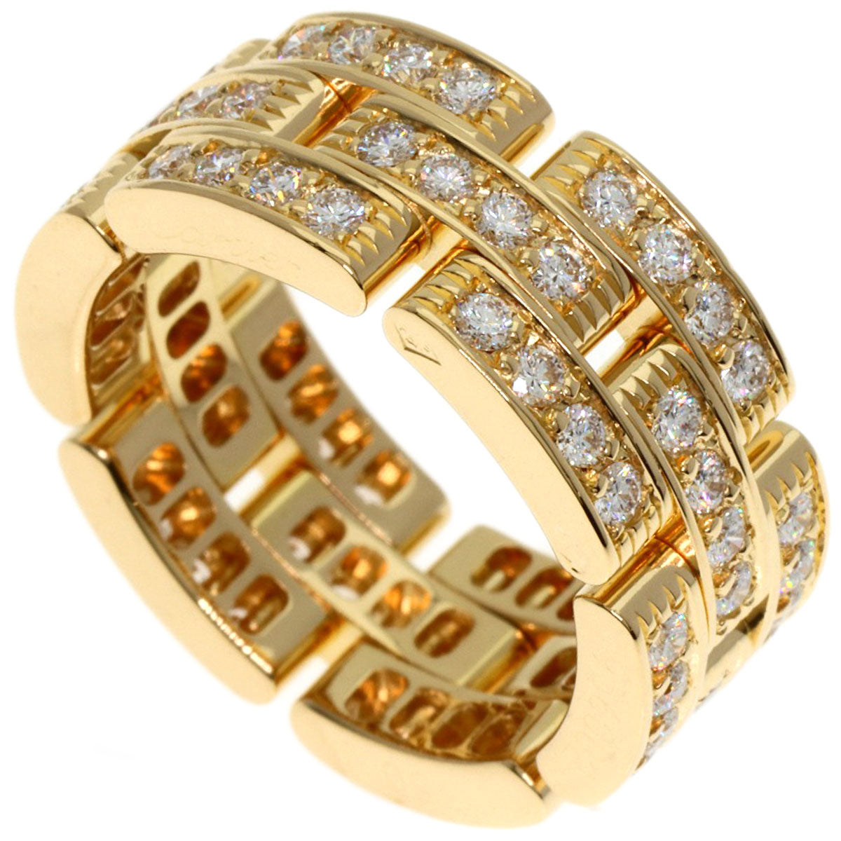 CARTIER Mayon PANTHERE Full Diamond #50 Ring K18 Yellow Gold Ladies [Used]