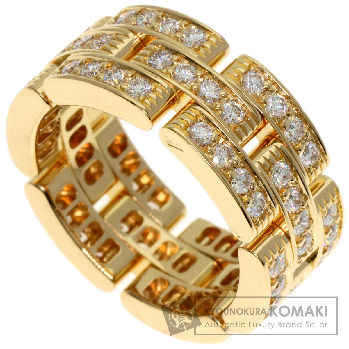 CARTIER Mayon PANTHERE Full Diamond #50 Ring K18 Yellow Gold Ladies [Used]